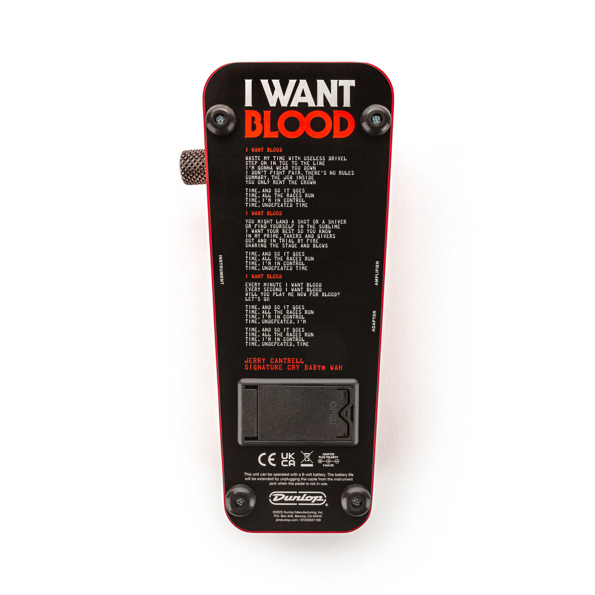 Dunlop JC95IWB Jerry Cantrell I Want Blood Cry Baby Wah Pedal - CBN Music Warehouse