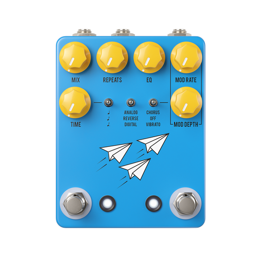 JHS Flight Delay with Chorus and Vibrato Guitar Pedal - Blue - CBN Music Warehouse
