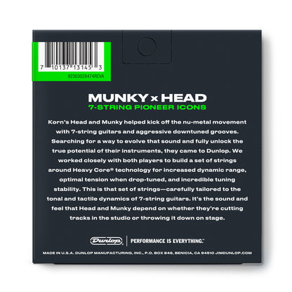 Dunlop KRHCN1065 Heavy Core Korn Munky Electric Guitar Strings - .010-.065, 7-string