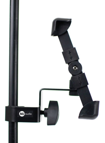 MJ Audio Mic Stand Phone Holder for Microphone Stand, Adjustable iPhone Mic Stand Holder, Music Stand Phone Holder for iPhone Samsung Galaxy All Smartphones