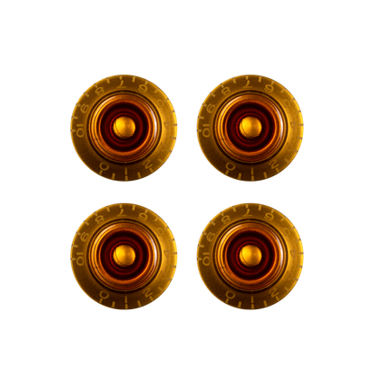Gibson Accessories Top Hat Knobs 4-pack - Vintage Amber - CBN Music Warehouse