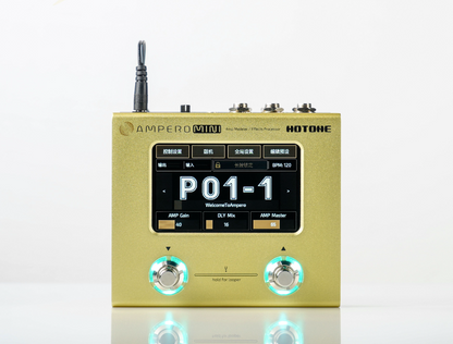 Hotone Ampero Mini Guitar Amp Modeler & Effects Processor Pedal, Marigold - CBN Music Warehouse