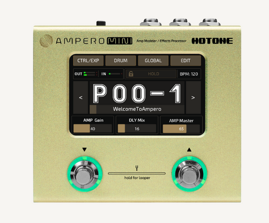 Hotone Ampero Mini Guitar Amp Modeler & Effects Processor Pedal, Marigold - CBN Music Warehouse