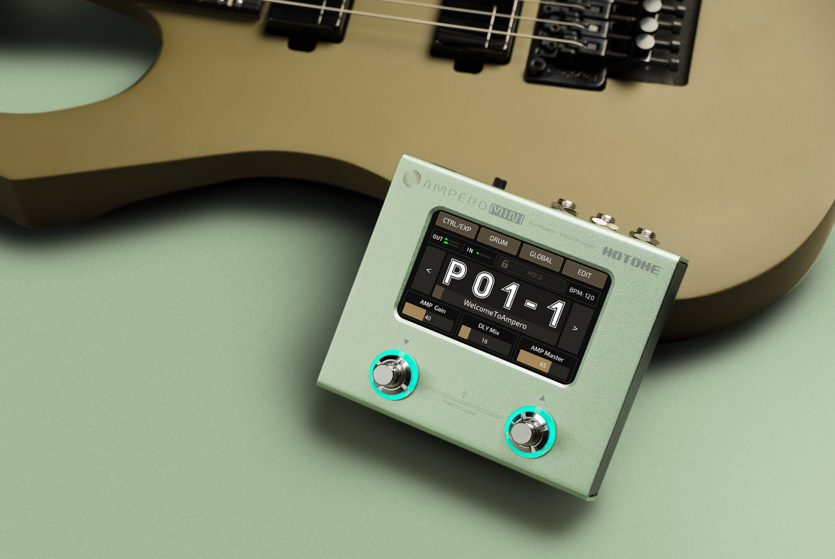 Hotone Ampero Mini Guitar Amp Modeler & Effects Processor Pedal, Matcha - CBN Music Warehouse