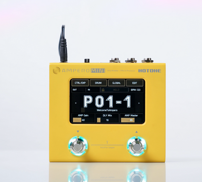 Hotone Ampero Mini Guitar Amp Modeler & Effects Processor Pedal, Mustard - CBN Music Warehouse