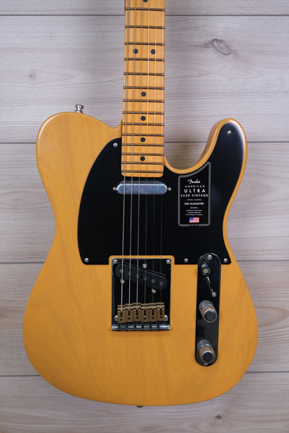 Fender American Ultra Luxe Vintage '50s Telecaster Electric Guitar, Butterscotch Blonde #8788