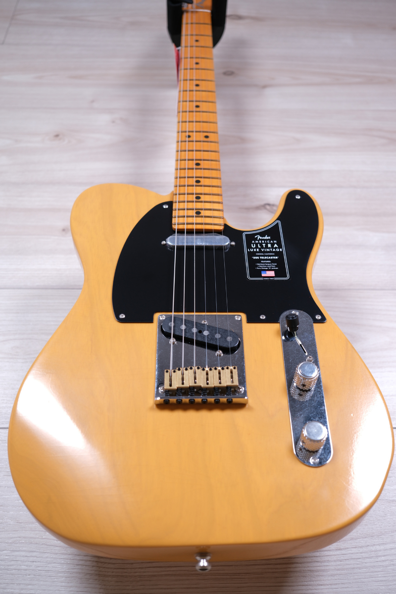 Fender American Ultra Luxe Vintage '50s Telecaster Electric Guitar, Butterscotch Blonde #8788