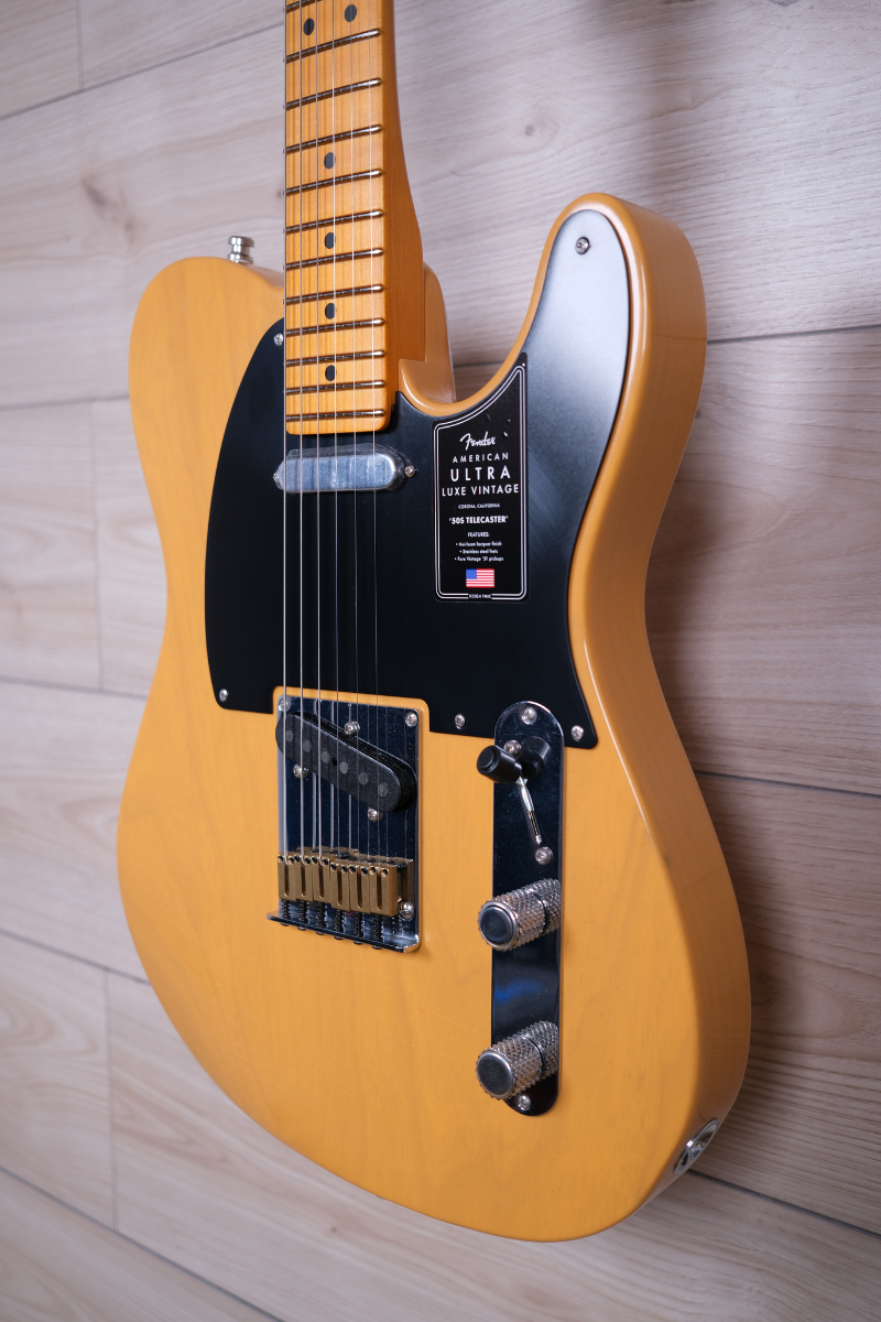 Fender American Ultra Luxe Vintage '50s Telecaster Electric Guitar, Butterscotch Blonde #8788