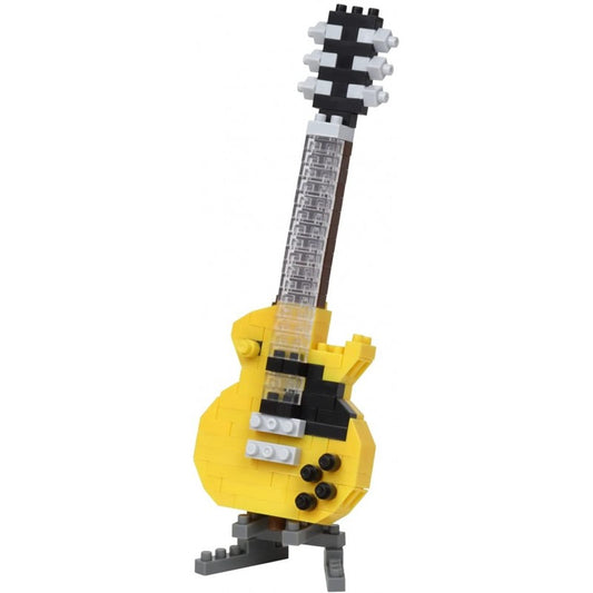 Nanoblock - Miniature Electric Guitar Yellow, Collection Series Building Block Kit - CBN Music Warehouse