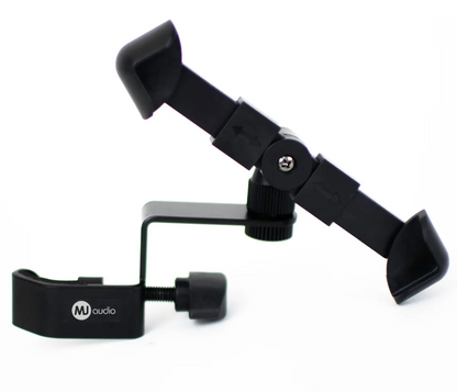 MJ Audio Mic Stand Phone Holder for Microphone Stand, Adjustable iPhone Mic Stand Holder, Music Stand Phone Holder for iPhone Samsung Galaxy All Smartphones