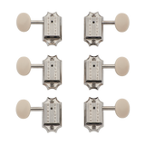 Gibson PMMH-060 Deluxe White Button Tuning Machine Set, Nickel - CBN Music Warehouse