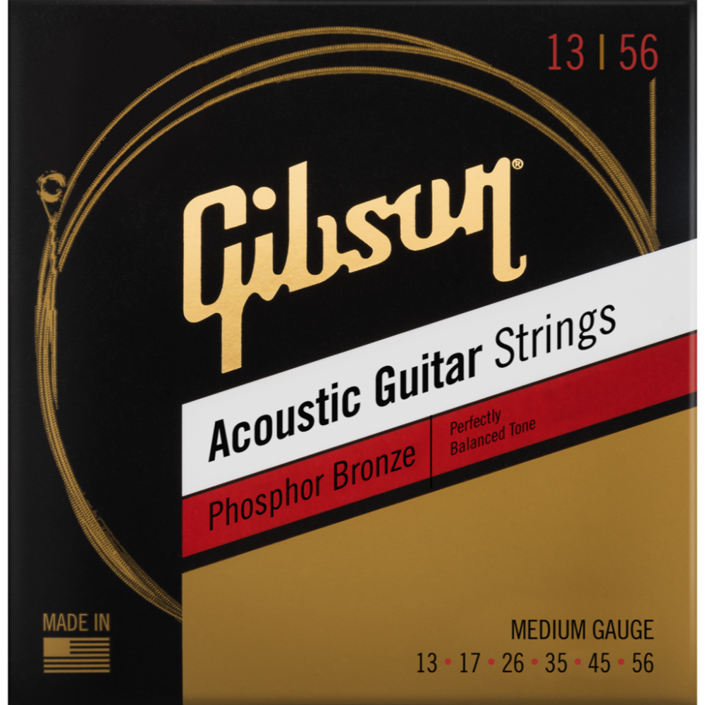 Gibson SAG-PB Phosphor Bronze Acoustic Guitar Strings, Ultra-Light 13-56 - CBN Music Warehouse