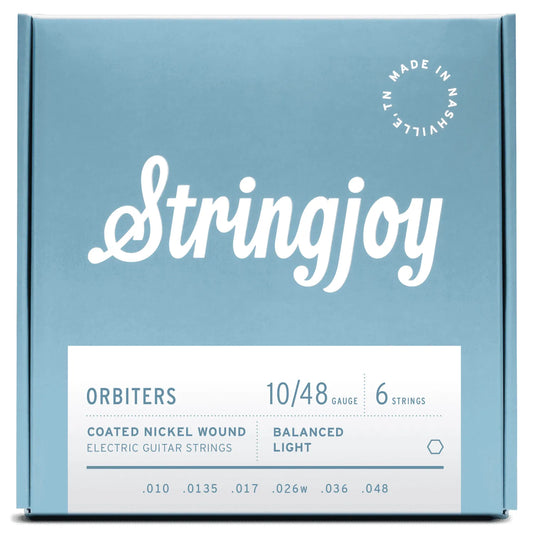Stringjoy Orbiters Coated Nickel-Wound Electric Guitar Strings, Balanced Light 10-48 - CBN Music Warehouse