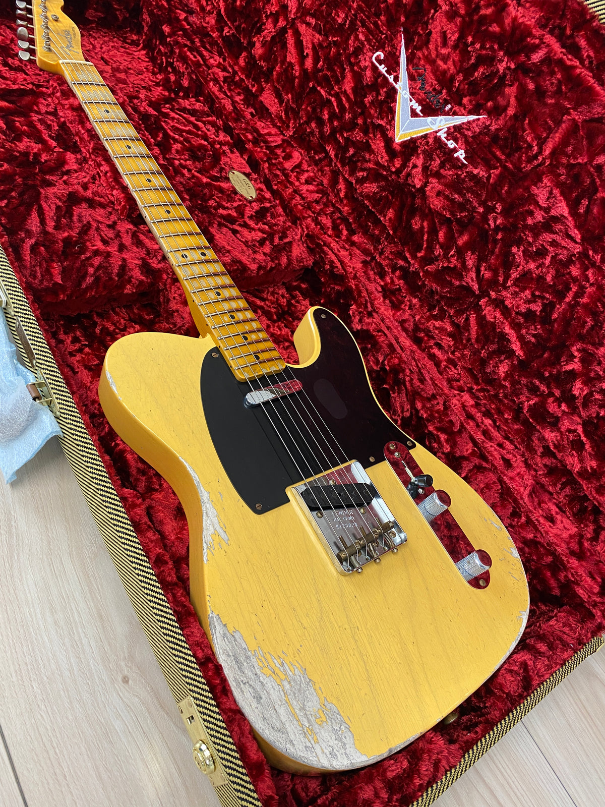 Fender Custom Shop Limited Edition '51 Telecaster Heavy Relic Maple Fingerboard Aged Nocaster Blonde - CBN Music Warehouse