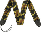 Fender Monogram Guitar Strap, Black, Yellow, and Brown - CBN Music Warehouse