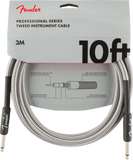 Fender 0990820063 Professional Series Straight to Straight Instrument Cable - 10 foot White Tweed - CBN Music Warehouse