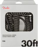 Fender Professional Series Coil Cable, 30', Gray Tweed