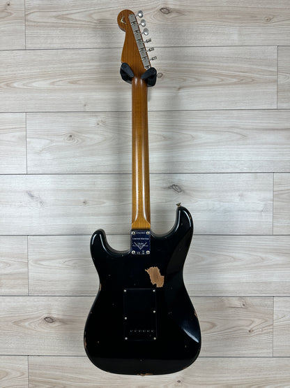 Fender Custom Shop Black Roasted Dual-Mag Strat Relic - Aged Black - CBN Music Warehouse