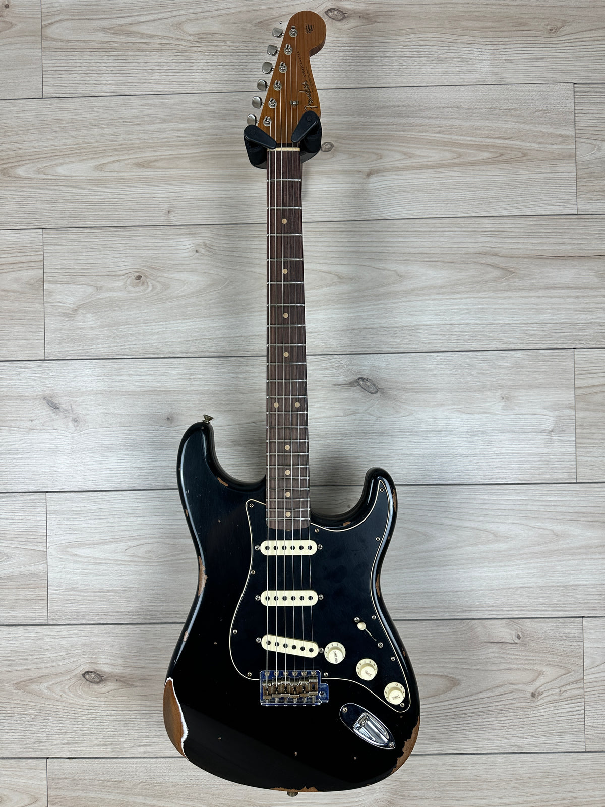 Fender Custom Shop Black Roasted Dual-Mag Strat Relic - Aged Black - CBN Music Warehouse