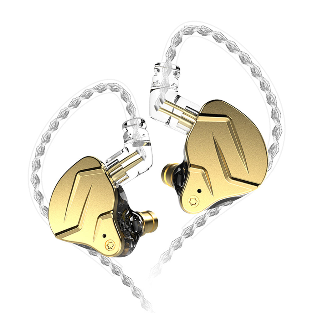 KZ ZSN PRO X Dual Driver 1BA+1DD Hybrid Metal In-Ear Monitor Earbuds - No Mic, Gold - CBN Music Warehouse