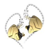 KZ ZSN PRO X Dual Driver 1BA+1DD Hybrid Metal In-Ear Monitor Earbuds - No Mic, Gold - CBN Music Warehouse
