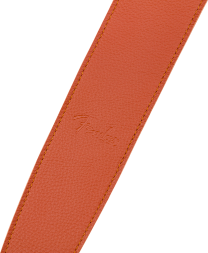 Fender Limited Leather Strap, Tangerine - CBN Music Warehouse