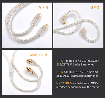 KZ Lightning Cable Plug compatible with apple devices - Replacement cable Type "C" for KZ In-Ear Compatible models