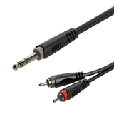Roxtone RAYC110 Audio Breakout Cable - 6.35mm Jack Stereo Male Plug to Dual RCA Male - 10 foot - CBN Music Warehouse