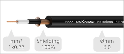 Roxtone SGJJ100 Straight to Straight Instrument Cable - 10 foot