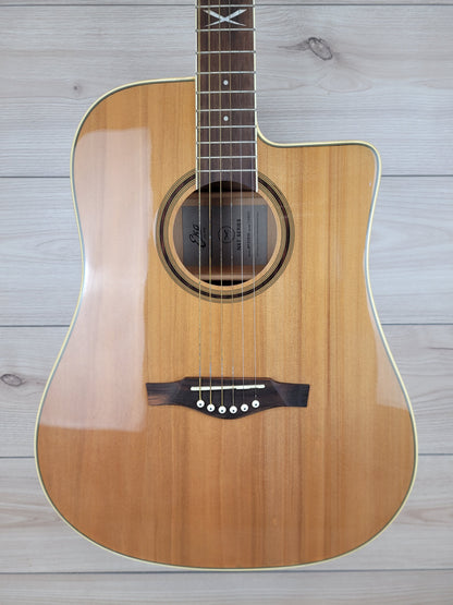 EKO Next Series Dreadnought Cutaway Acoustic Electric Guitar - Natural - CBN Music Warehouse