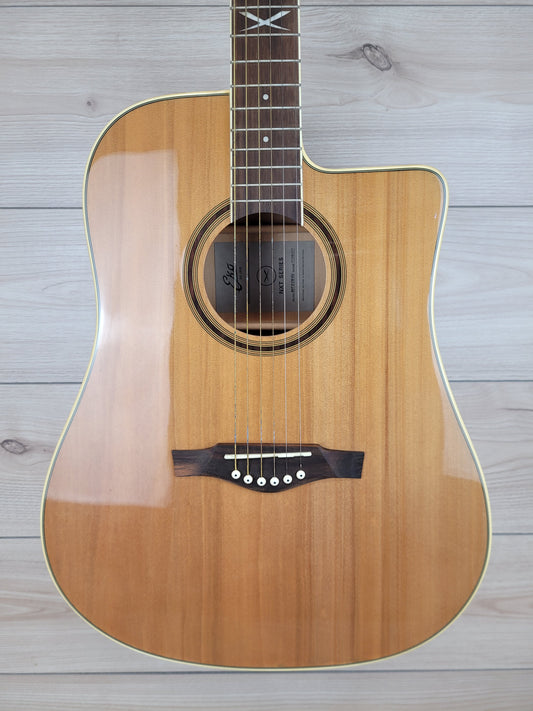 EKO Next Series Dreadnought Cutaway Acoustic Electric Guitar - Natural - CBN Music Warehouse