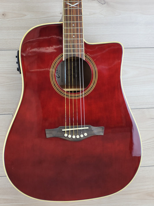 Eko NXT Dreadnought Cutaway Acoustic Electric Guitar - Wine Red - CBN Music Warehouse