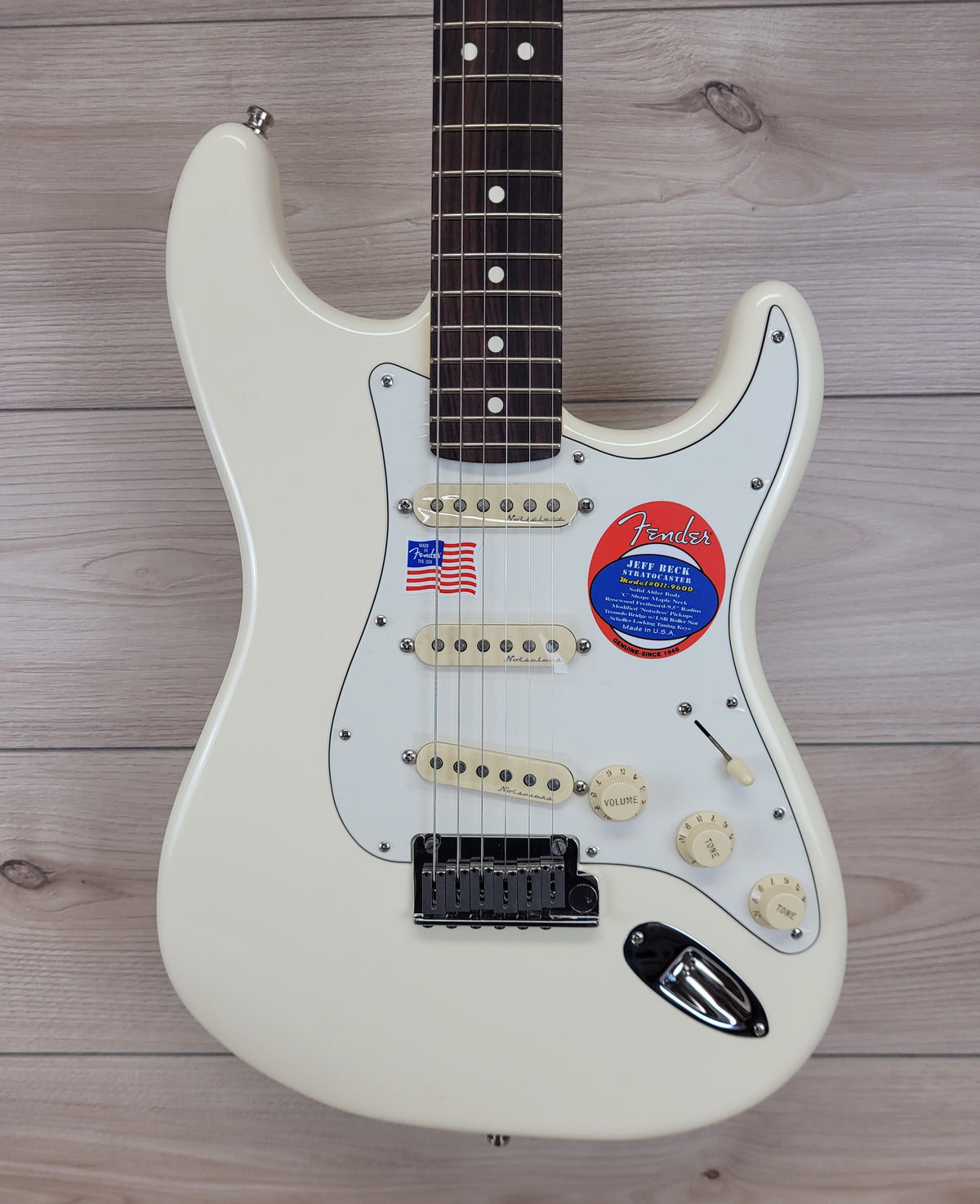 Fender Jeff Beck Signature Stratocaster Electric Guitar , Olympic White - CBN Music Warehouse