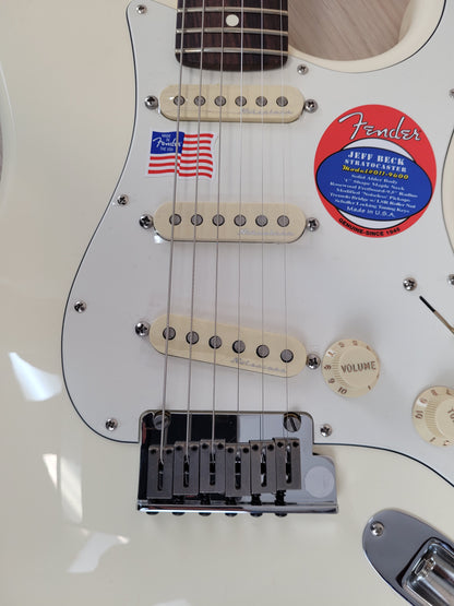 Fender Jeff Beck Signature Stratocaster Electric Guitar , Olympic White - CBN Music Warehouse