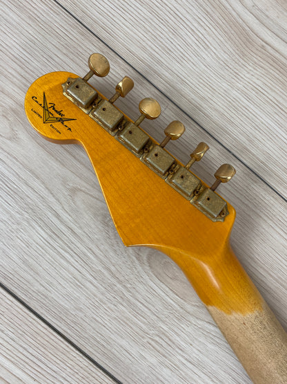 Fender Custom Shop 62 Journeyman Limited Edition Stratocaster Relic Aged Sonic Blue with Gold Hardware - CBN Music Warehouse