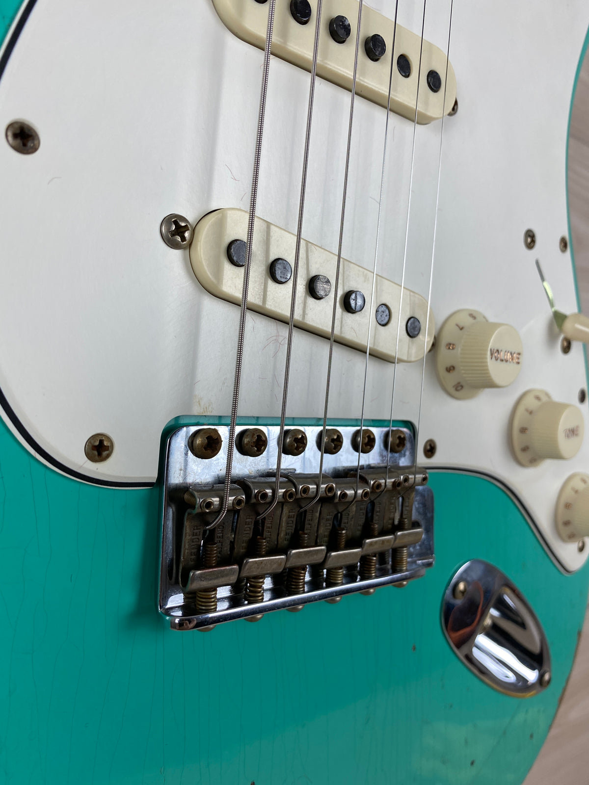 Fender Custom Shop 1967 Stratocaster Heavy Relic Aged, Sea Foam Green - CBN Music Warehouse