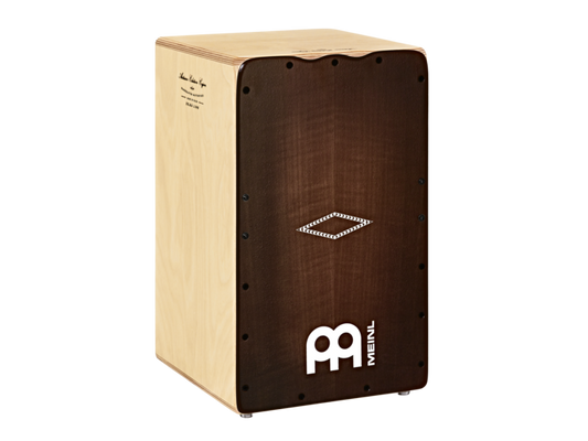 Meinl AESLEYB Cajon Artisan Soleà Line, Ebony Burst Frontplate - CBN Music Warehouse