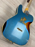 Fender Custom Shop 1960 Telecaster Custom Relic Electric Guitar Aged Lake Placid Blue over 3-Color Sunburst