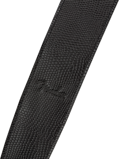 Fender Limited Leather Guitar Strap, Lizard (Black)