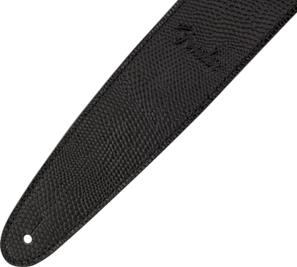 Fender Limited Leather Guitar Strap, Lizard (Black)