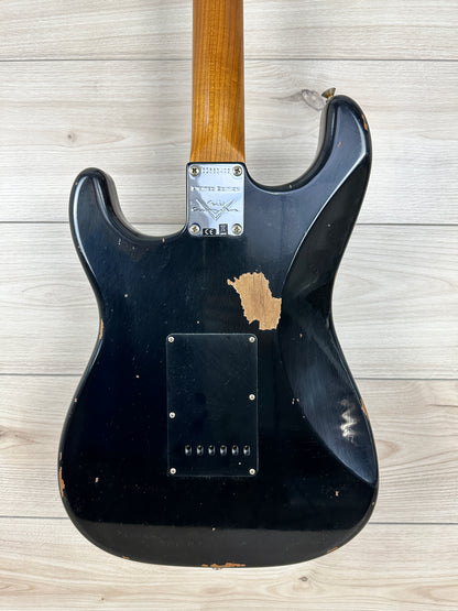 Fender Custom Shop Black Roasted Dual-Mag Strat Relic - Aged Black - CBN Music Warehouse