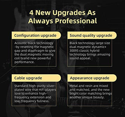 KZ ZSN PRO X Dual Driver 1BA+1DD Hybrid Metal In-Ear Monitor Earbuds - No Mic, Gold - CBN Music Warehouse