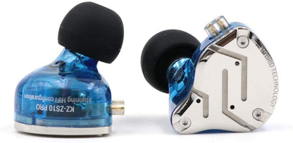 KZ ZS10 Pro 4BA+1DD 5 Driver in-Ear HiFi Metal Earphones with Stainless Steel Faceplate (No Mic, Blue)