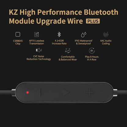KZ APTX Bluetooth cable Type "B" for KZ In-Ear Headphones with Microphone, Compatible with: ZST, ZS10, AS10, ED12,ZSR, ZST X, EDX, AS06