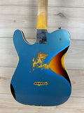 Fender Custom Shop 1960 Telecaster Custom Relic Electric Guitar Aged Lake Placid Blue over 3-Color Sunburst