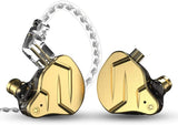 KZ ZSN PRO X Dual Driver 1BA+1DD Hybrid Metal In-Ear Monitor Earbuds - No Mic, Gold - CBN Music Warehouse