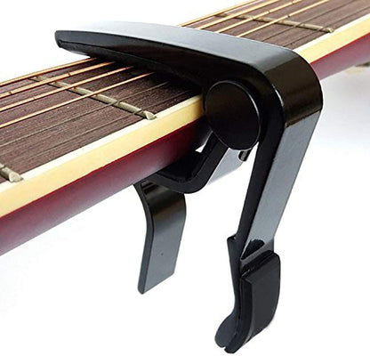 Classic Guitar Accessories Kit - Capo, Strings, Clip-on Chromatic Tuner, & Finger Exerciser - CBN Music Warehouse