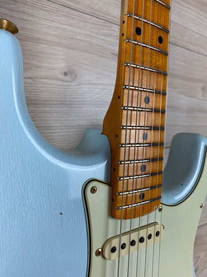 Fender Custom Shop 62 Journeyman Limited Edition Stratocaster Relic Aged Sonic Blue with Gold Hardware - CBN Music Warehouse