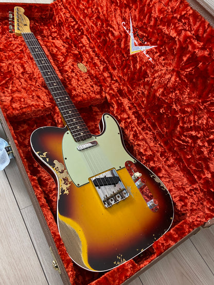 Fender Custom Shop 1960 Telecaster Custom Heavy Relic - Chocolate 3-Tone Sunburst - CBN Music Warehouse