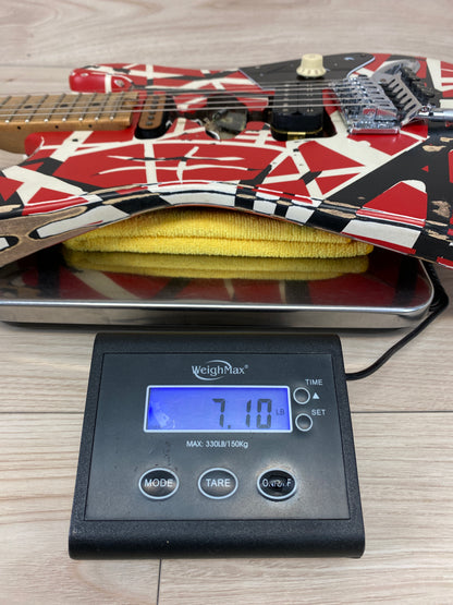 EVH Striped Series Frankenstein Frankie Electric Guitar, Red with Black Stripes Relic